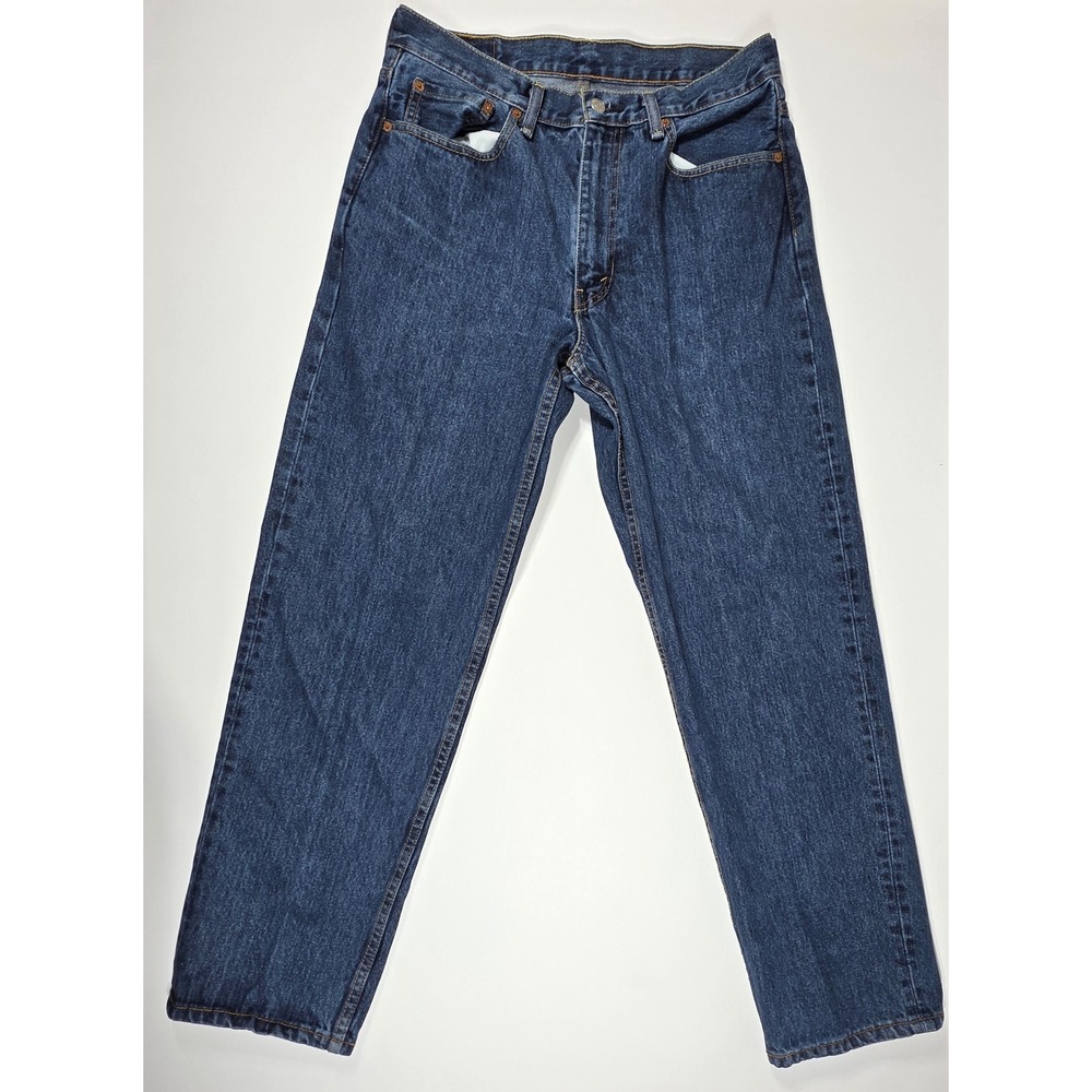 Levi's 550 Relaxed Fit Tapered Leg Blue Denim Jeans Mens 34x32 (Fits 34x31)